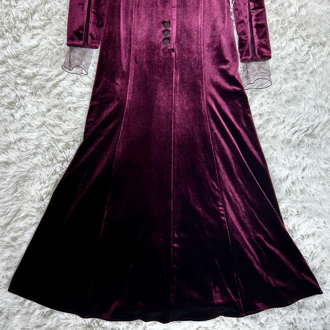 ワンピース AMERI VELOUR PUFF SLEEVE DRESS S