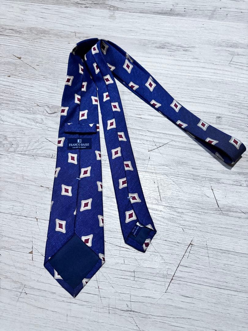 FRANCO BASSI フランコバッシダイヤ　小紋柄　ネクタイ　イタリア製