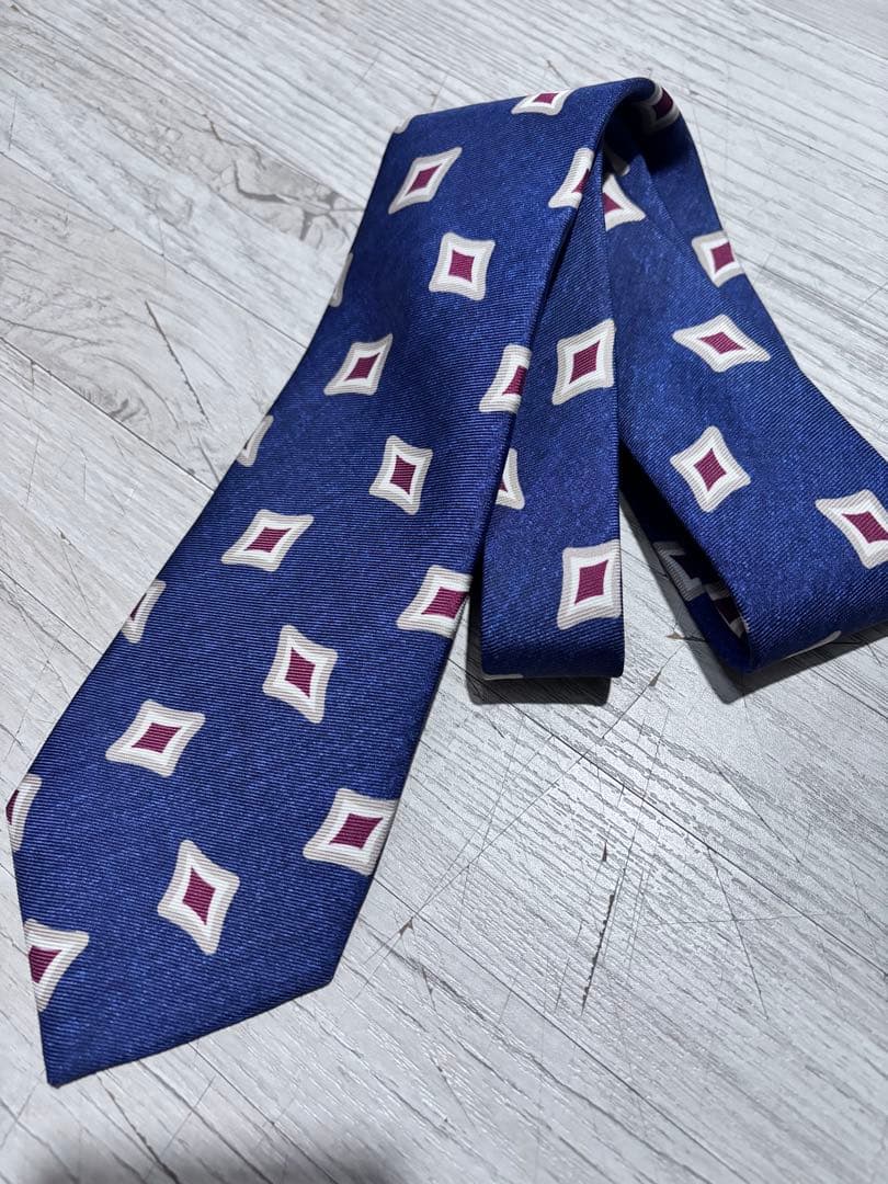 FRANCO BASSI フランコバッシダイヤ　小紋柄　ネクタイ　イタリア製