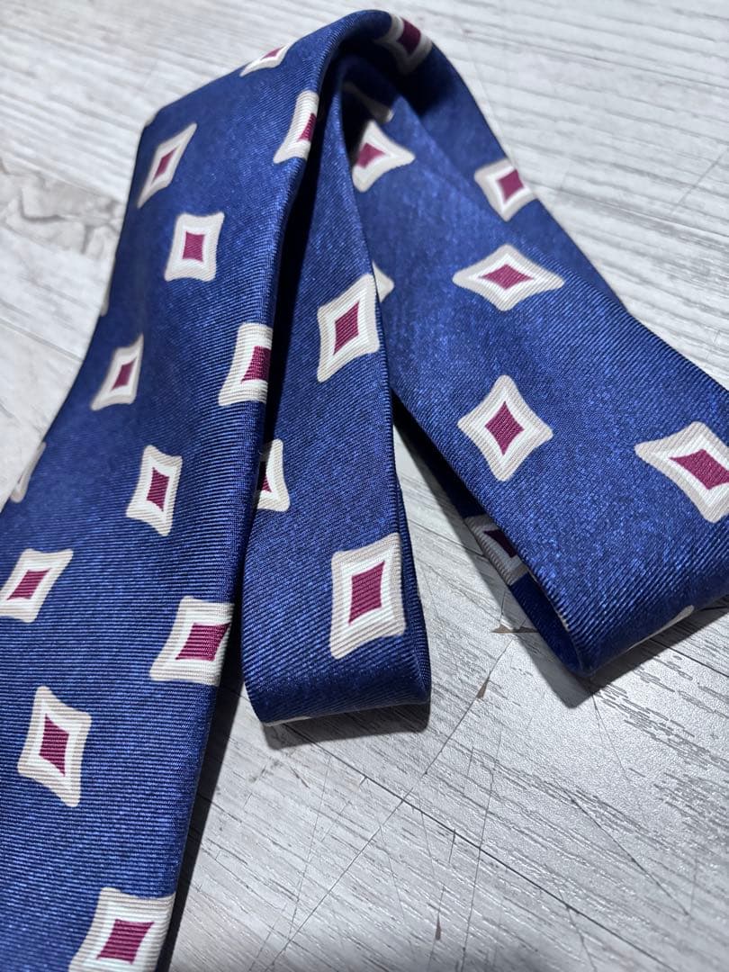 FRANCO BASSI フランコバッシダイヤ　小紋柄　ネクタイ　イタリア製