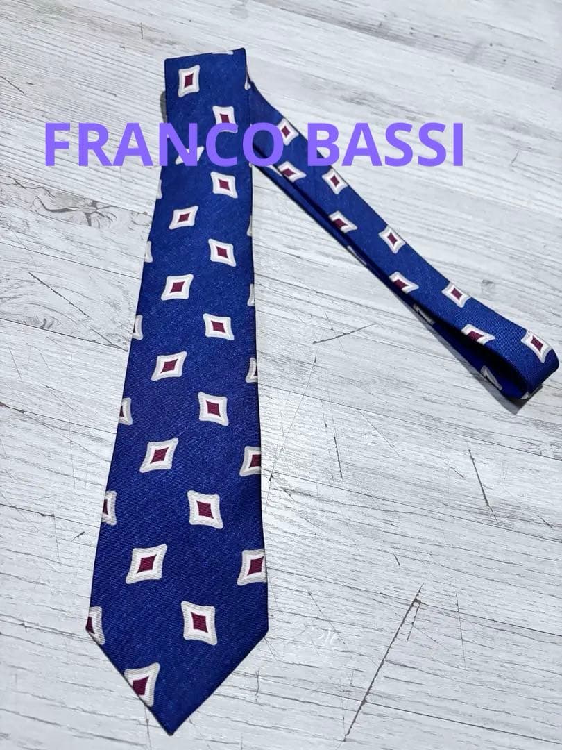 FRANCO BASSI フランコバッシダイヤ　小紋柄　ネクタイ　イタリア製
