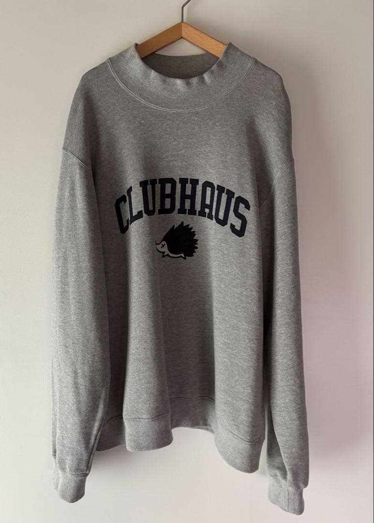 美品CLUBHAUS ハイネックスウェットグレー XL