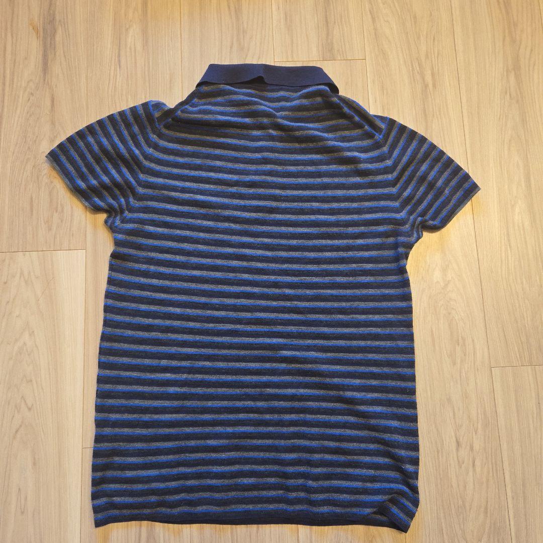 PRADA ニットポロシャツ ネイビー/ブルー/グレー