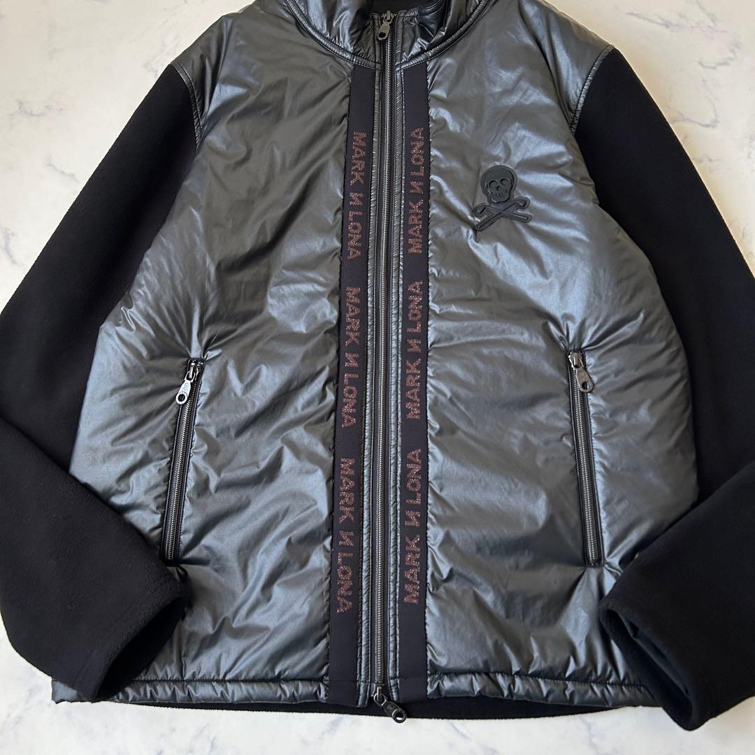 MARK & LONA ダウンジャケット ハイブリッド スカルロゴ ダブルジップ