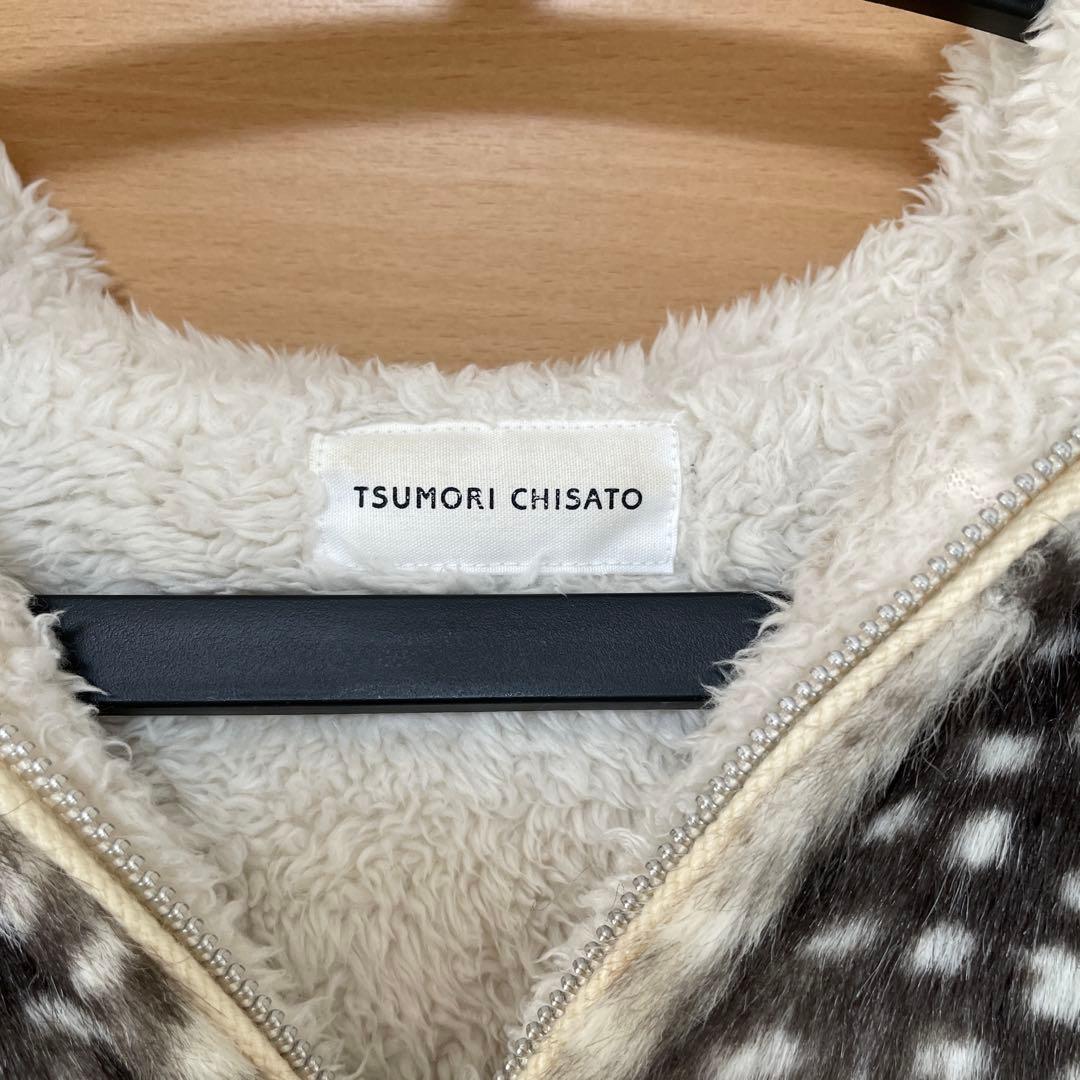 ツモリチサトゴマアザラシ柄ファーブルゾン