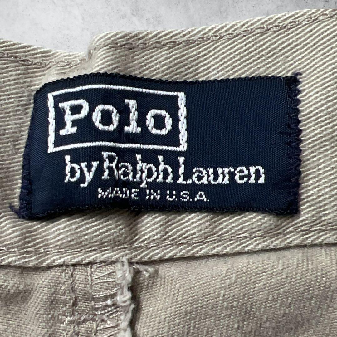 90s00sヴィンテージUSA製ポロバイラルフローレンポロチノベージュW33古着