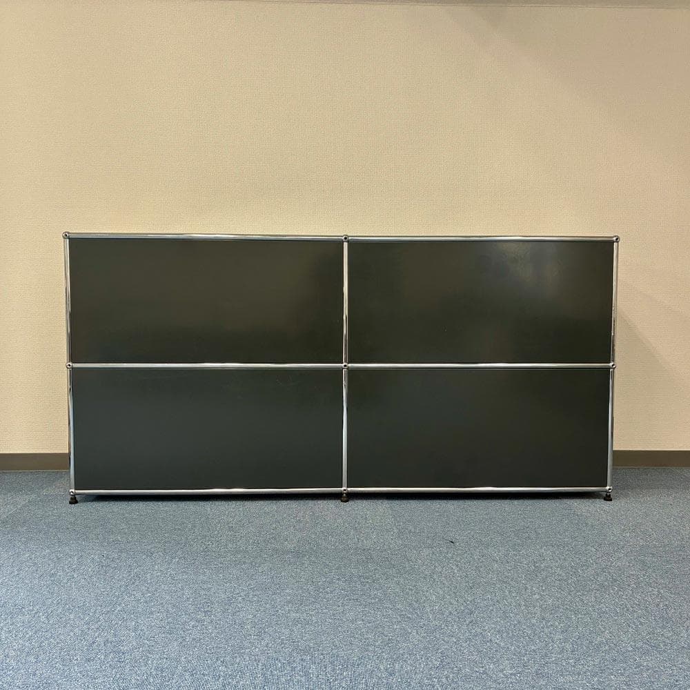 中古 USMハラー｜キャビネット サイドボード 2列2段 アントラサイト