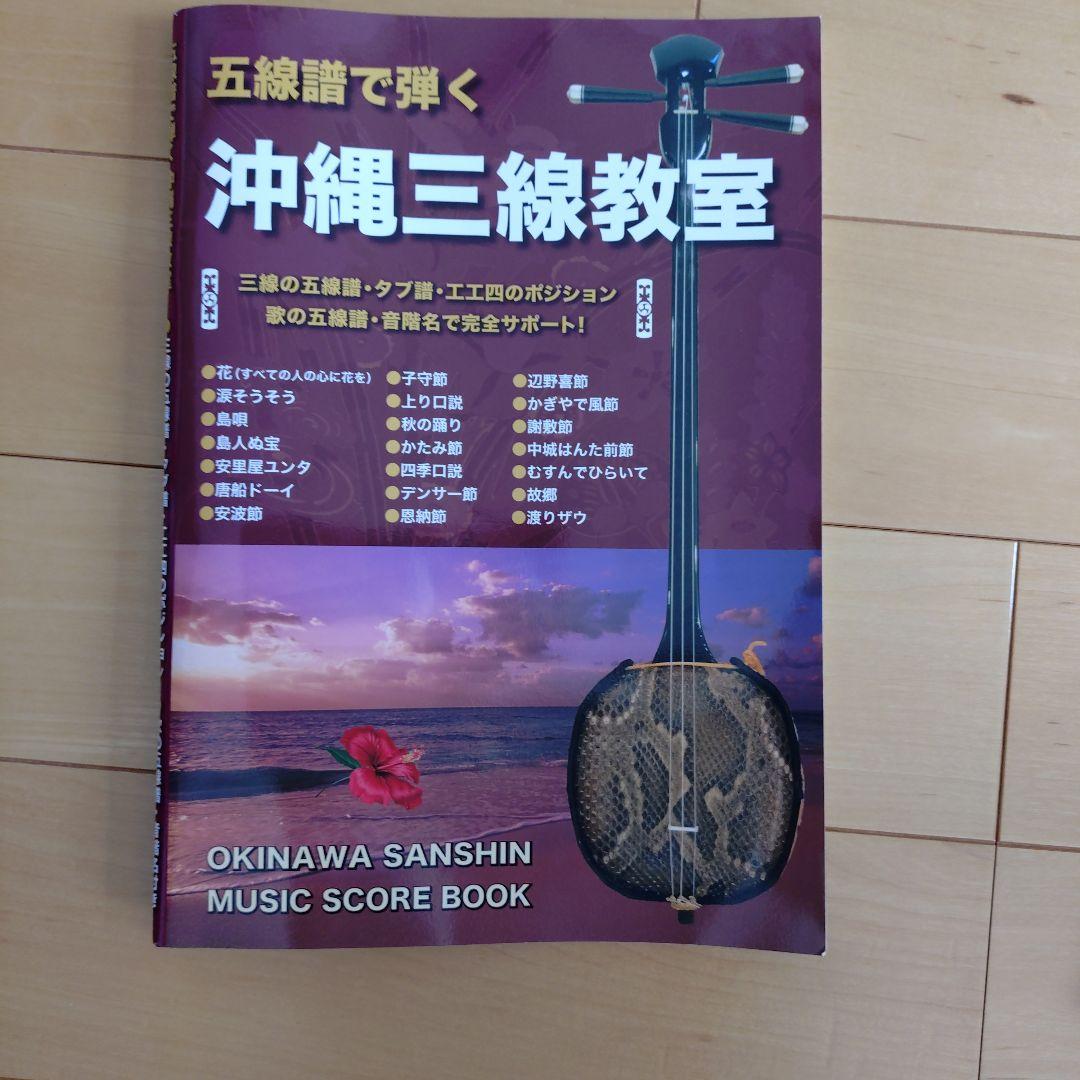 三線本体 黒・金・蛇柄 専用ケース付き　教則本
