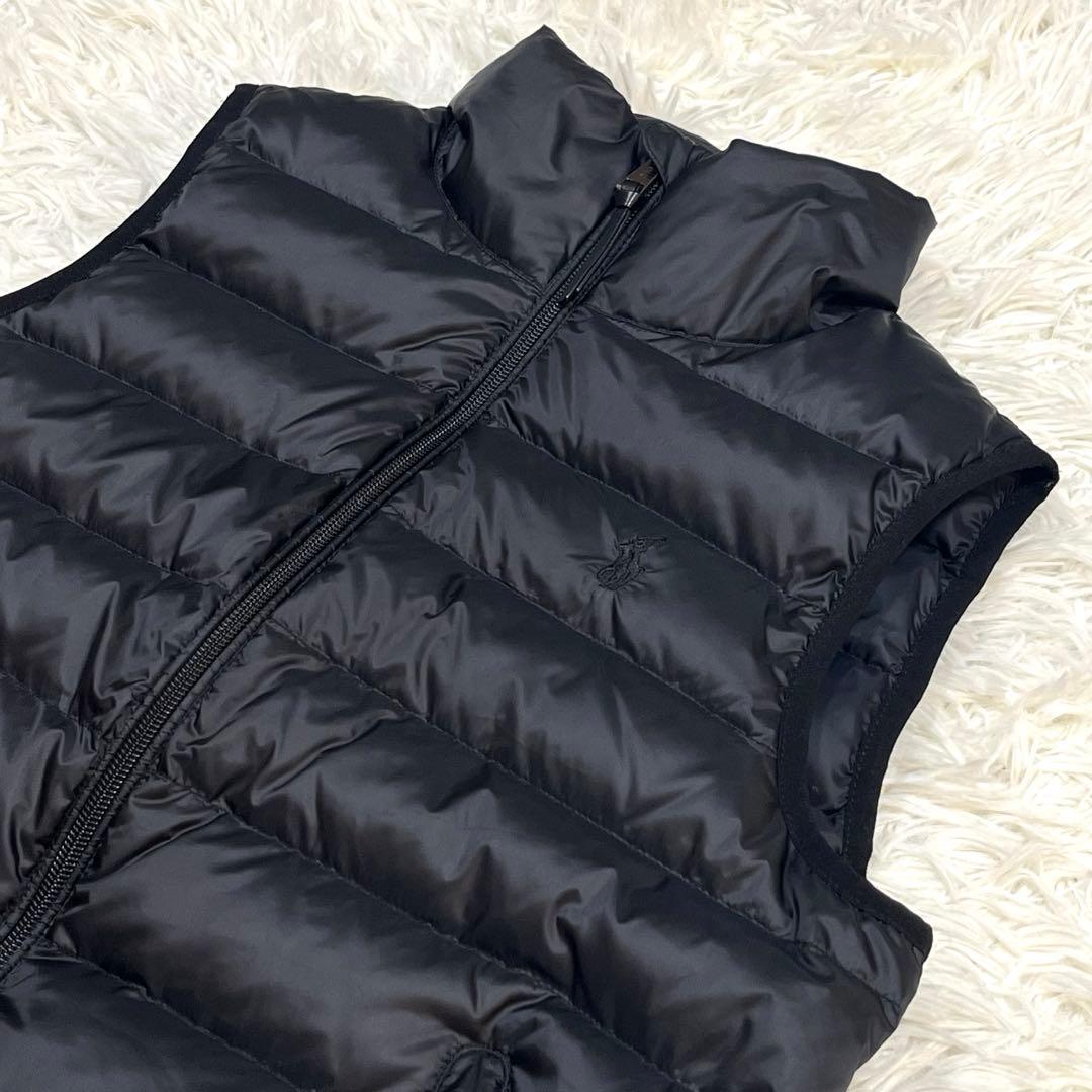 美品✨ラルフローレン ダウンベスト ブラック ポニー刺繍 レディースXS