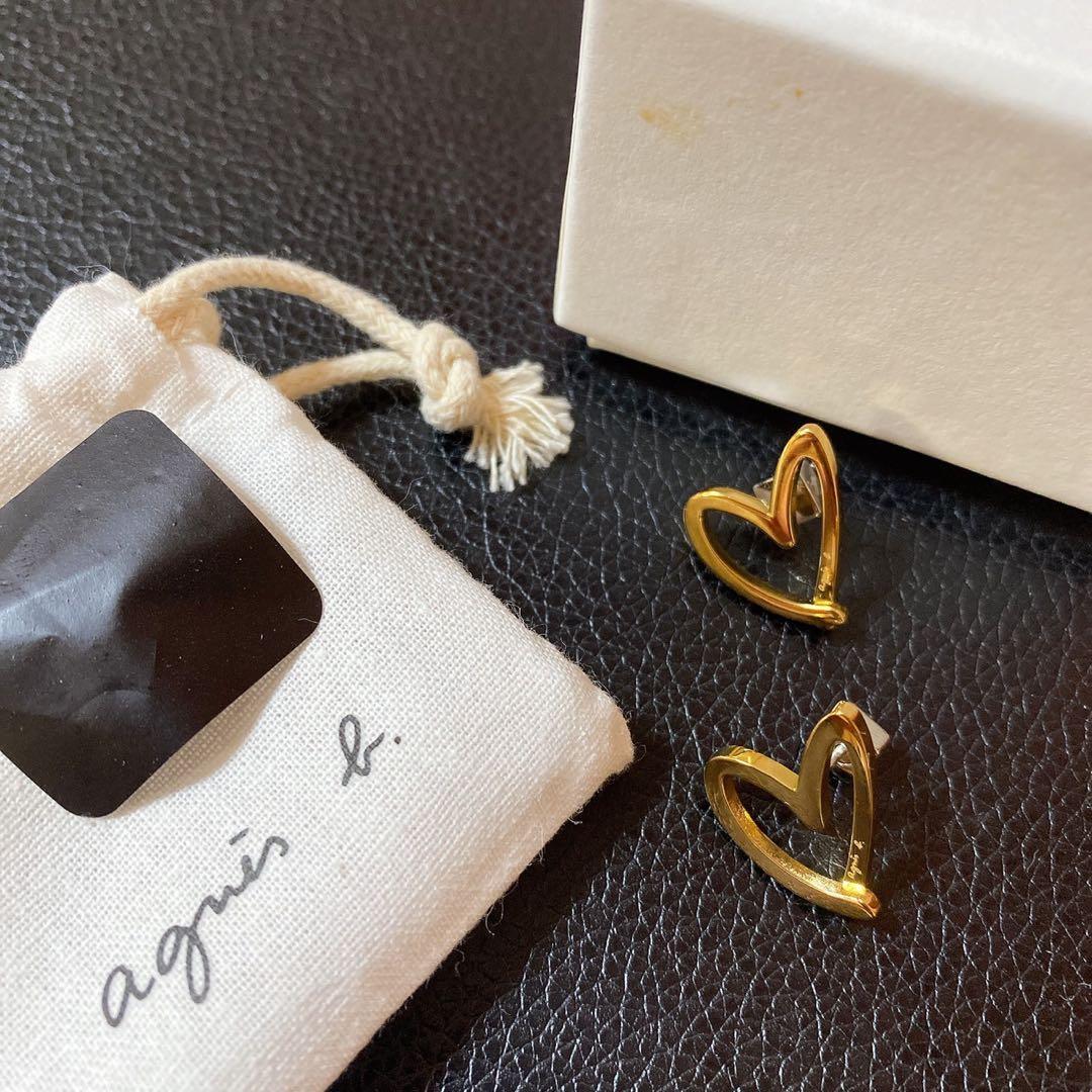 なつめぐ　agnis b. ゴールドハート型ピアス