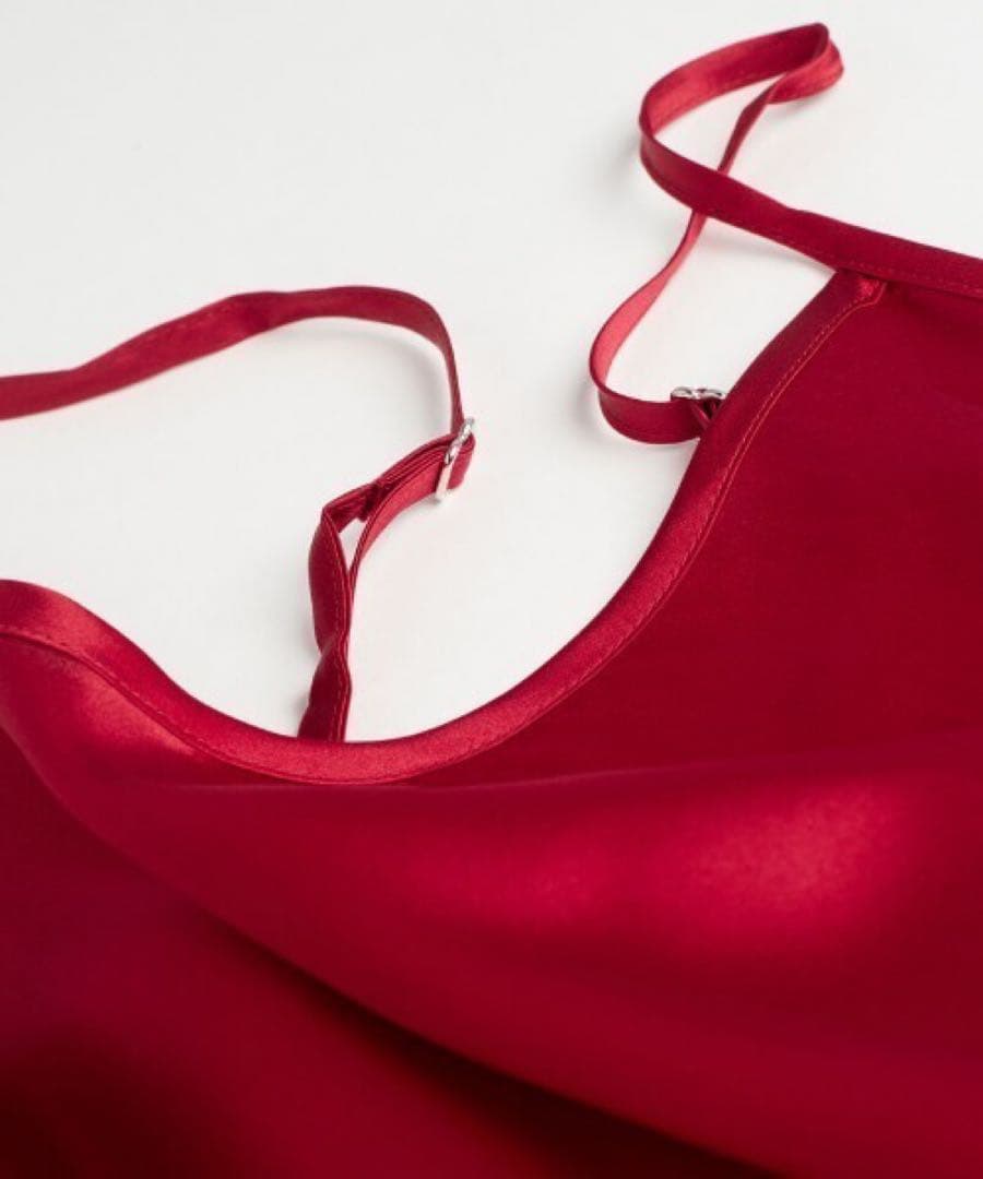 インティミッシミ ミディ丈シルク スリップ#レッドS