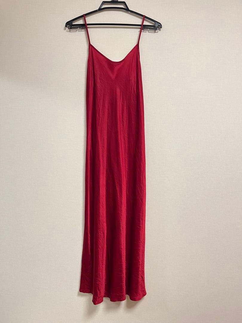 インティミッシミ ミディ丈シルク スリップ#レッドS