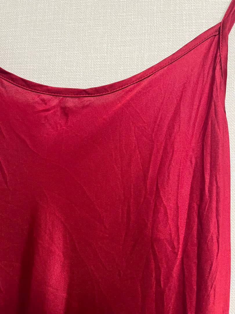 インティミッシミ ミディ丈シルク スリップ#レッドS