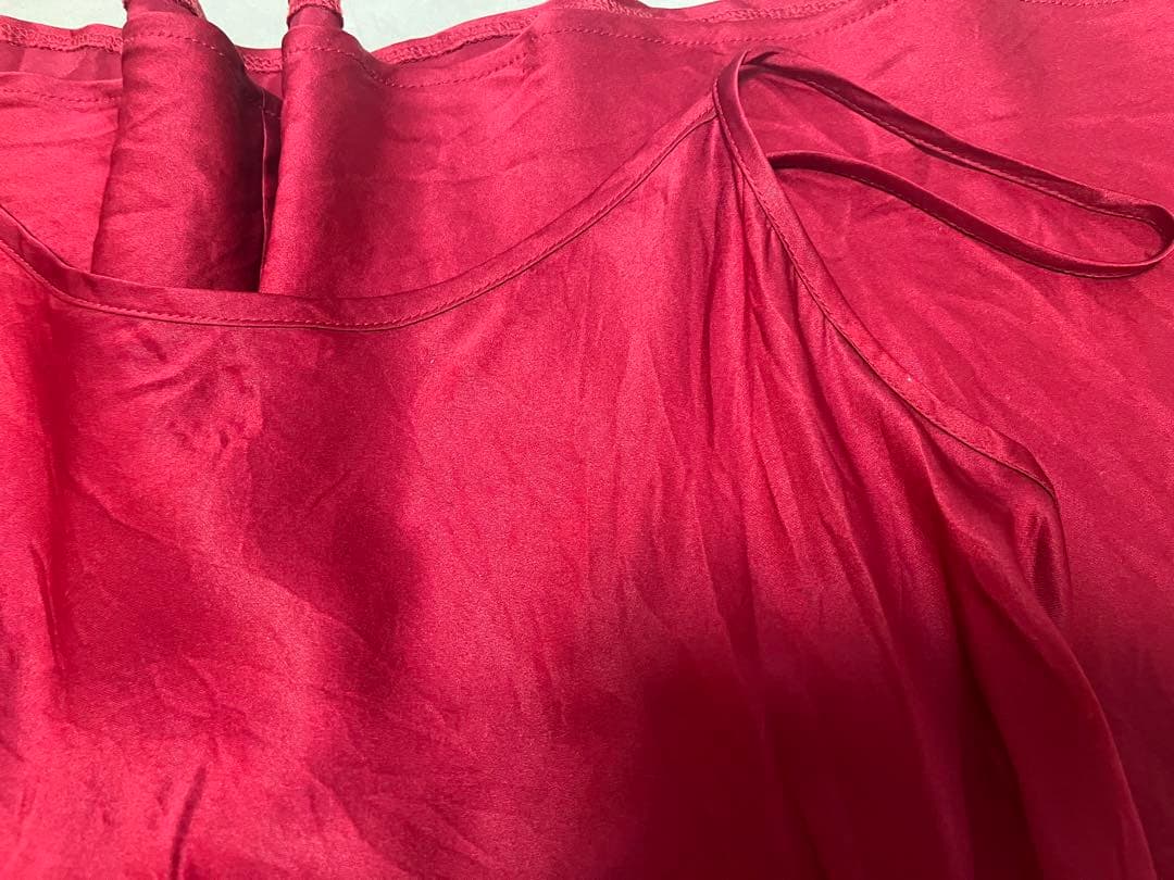 インティミッシミ ミディ丈シルク スリップ#レッドS