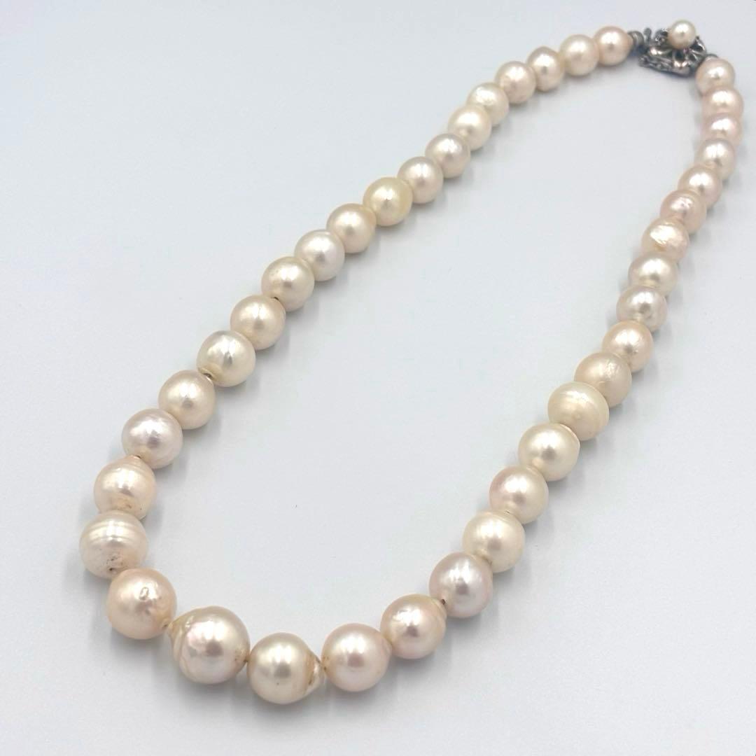 【ルビー装飾付✨超大珠 】南洋白蝶貝本真珠　11〜13.5mm パールネックレス