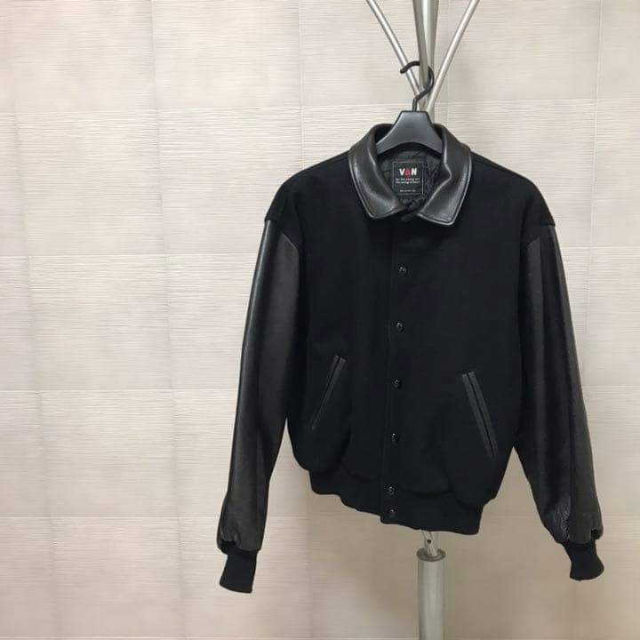 ぴーちゃんママ様｜VAN｜ウールスタジャン 袖レザー