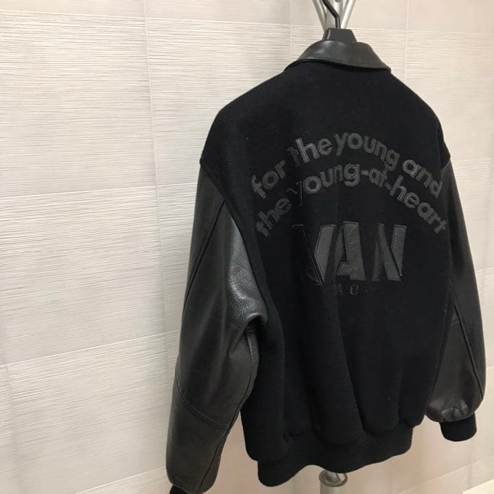 ぴーちゃんママ様｜VAN｜ウールスタジャン 袖レザー