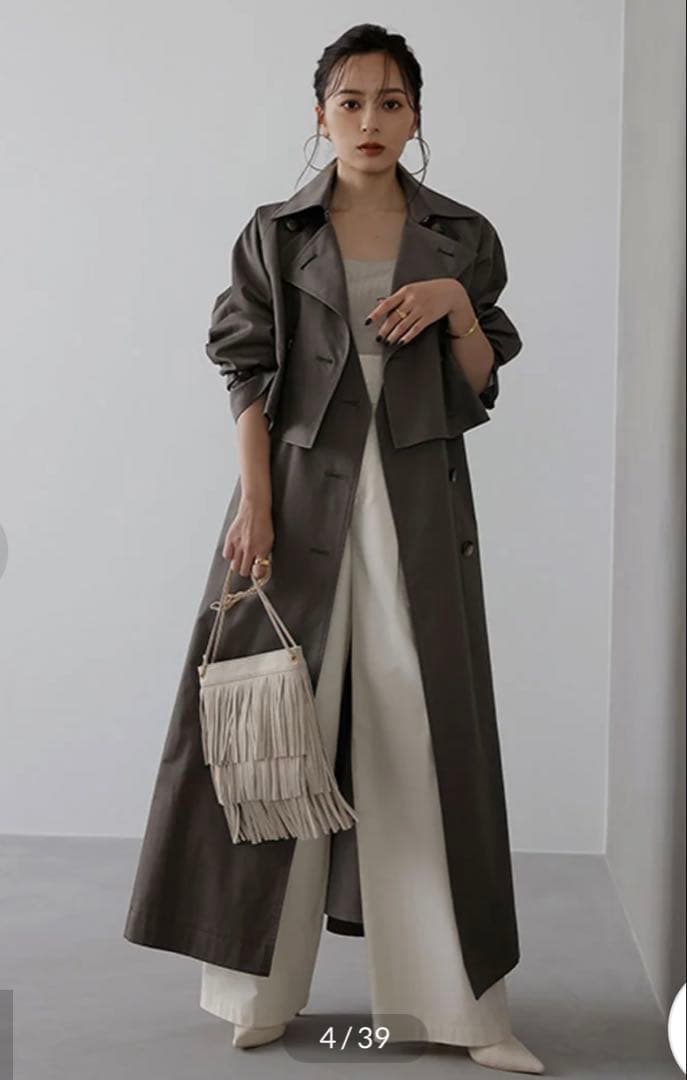 anuans 3wayトレンチコート　チャコールグレー