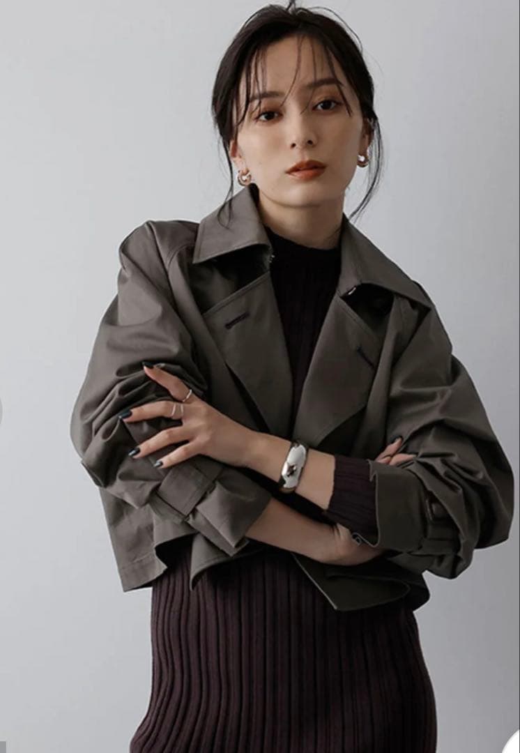 anuans 3wayトレンチコート　チャコールグレー