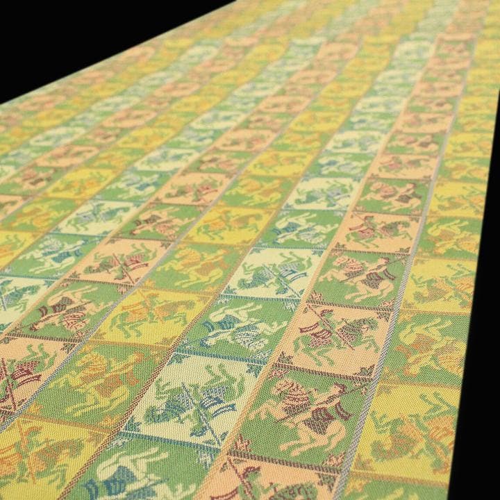 特選品【龍村美術織物・たつむら】　【全通柄】の名物裂　長尺の開き名古屋帯・京袋帯