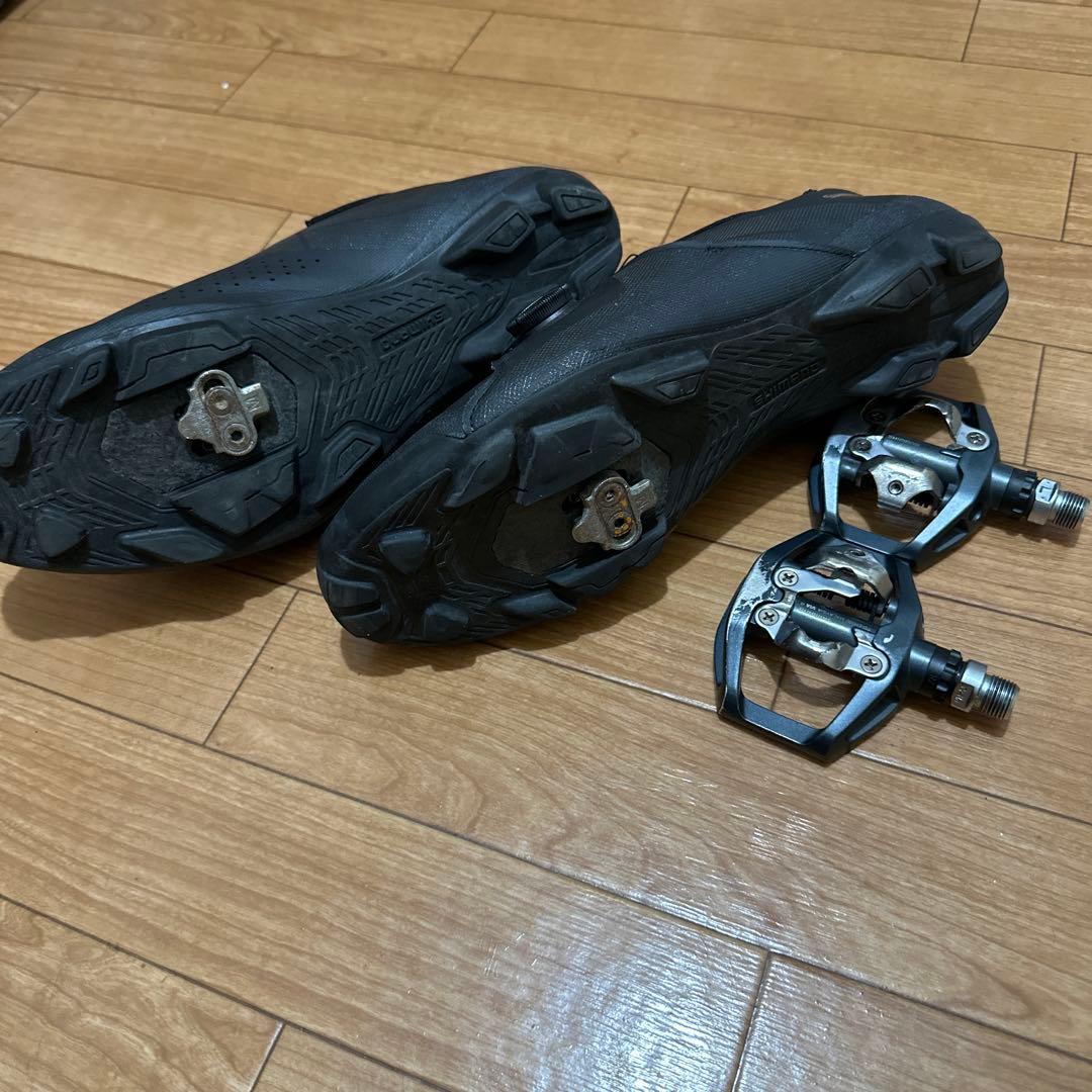 シマノ ブラック クリンチングシューズ ペダル付き