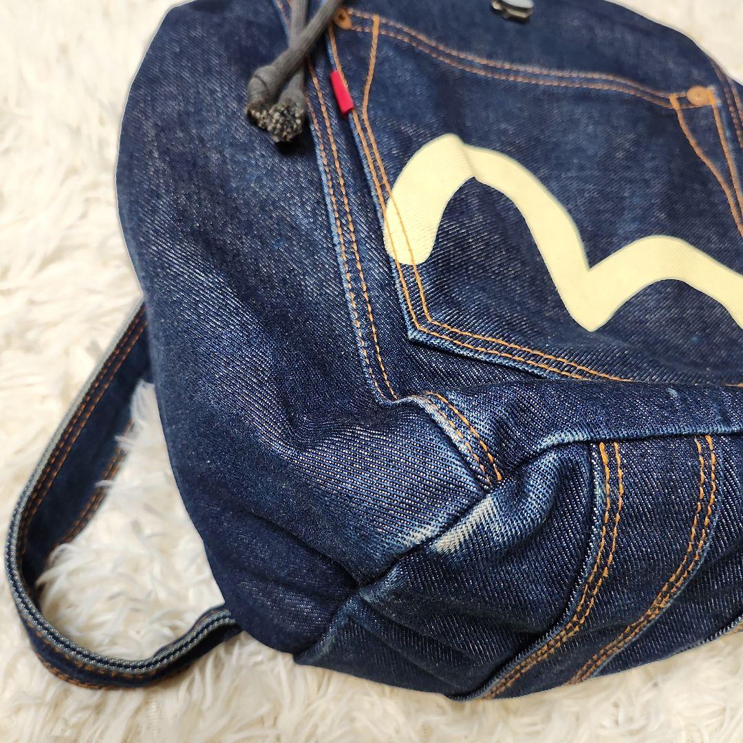 【レア美品】EVISU 希少タグ　デニムリュック カモメ
