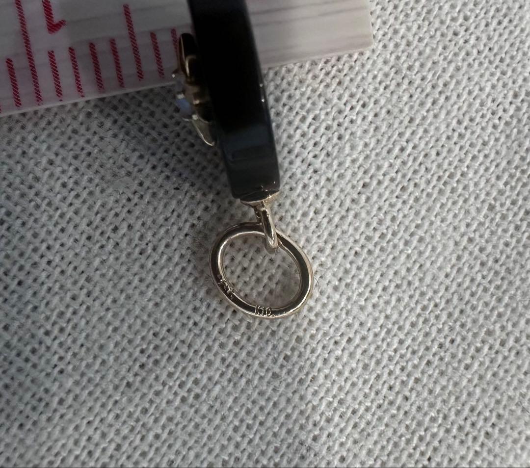 agete アガット　K10 チャーム　オニキス　オパール　販売証明書付き