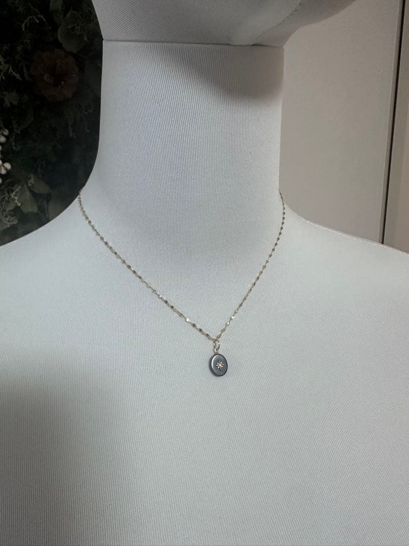 agete アガット　K10 チャーム　オニキス　オパール　販売証明書付き