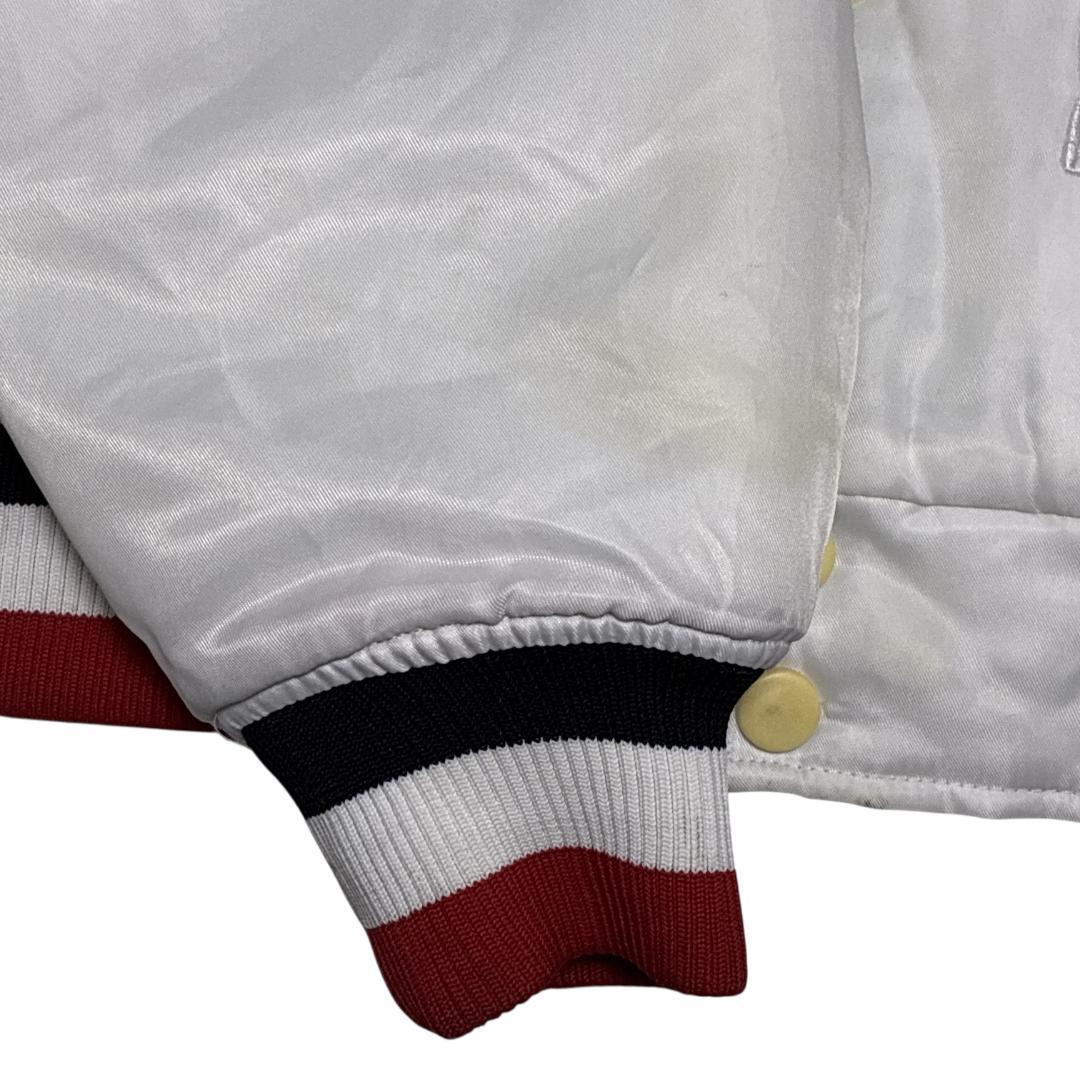 NBA スタジャン 中綿入り チームワッペン 刺繍 肉厚 ホワイト 2XL相当