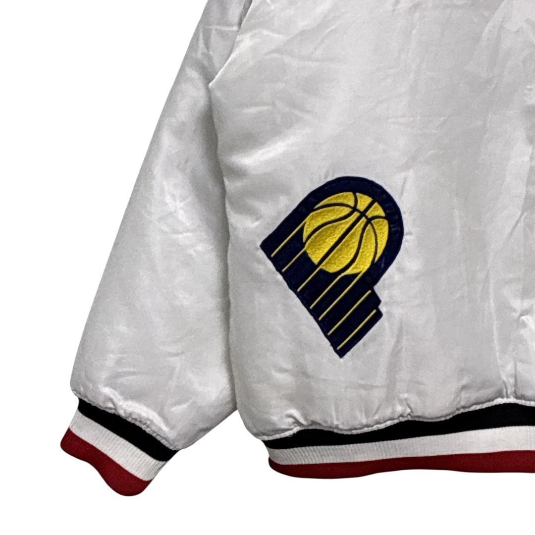 NBA スタジャン 中綿入り チームワッペン 刺繍 肉厚 ホワイト 2XL相当