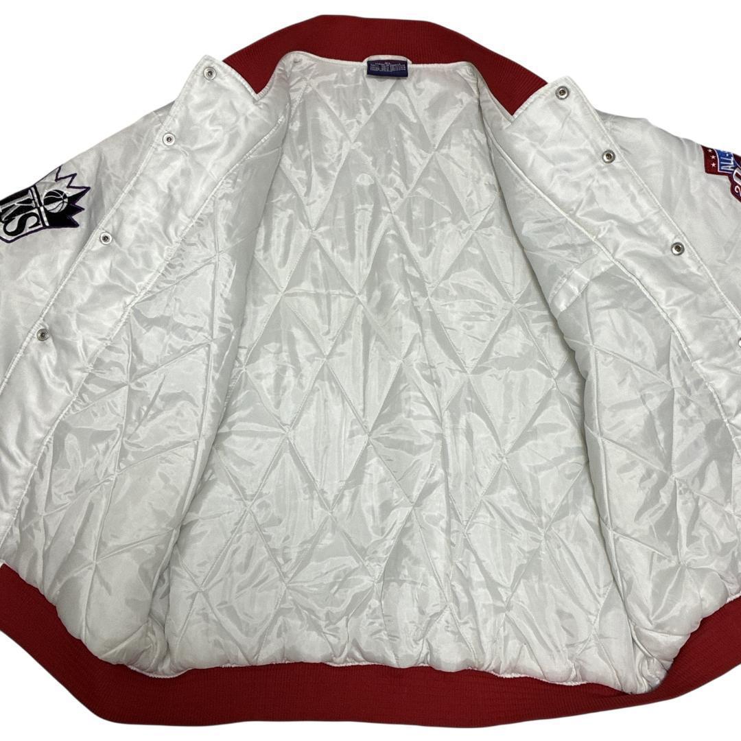 NBA スタジャン 中綿入り チームワッペン 刺繍 肉厚 ホワイト 2XL相当