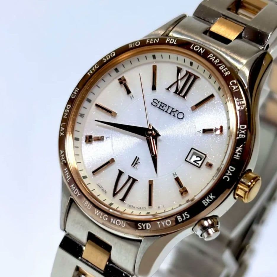 SEIKO ルキア レディース腕時計 lk コンビ ラウンド ソーラー
