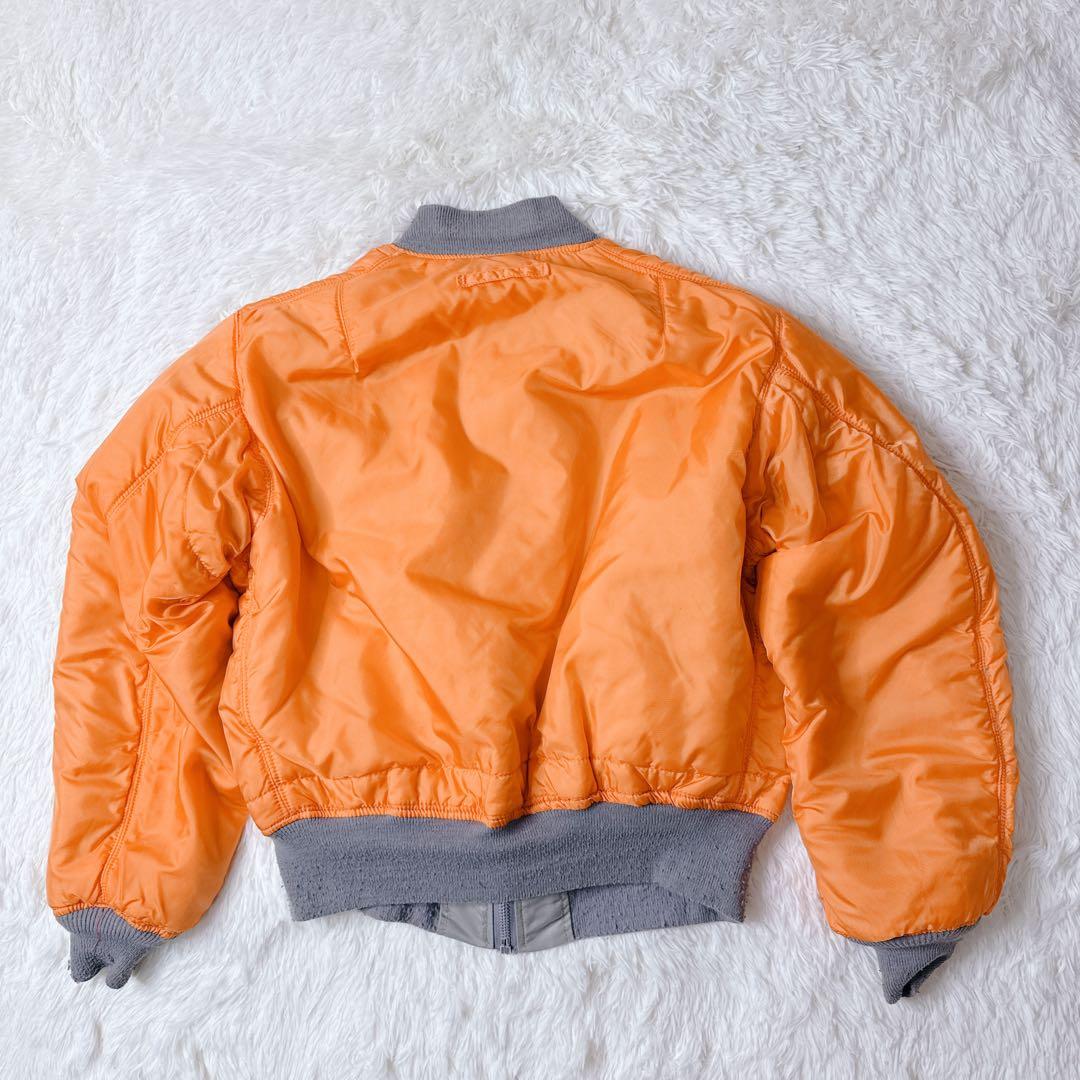 【USA製】アルファ MA-1 フライトジャケット シルバー Lサイズ　中綿