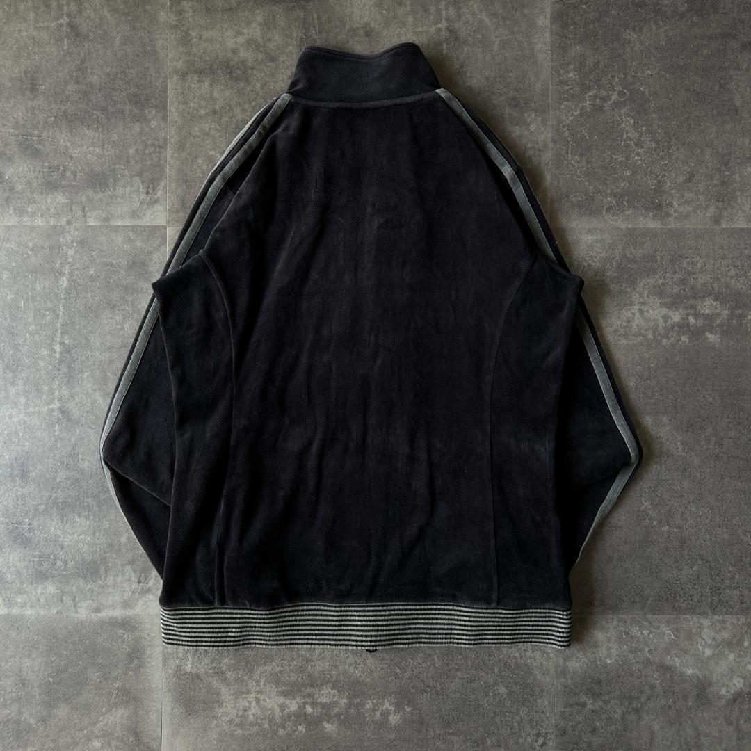 00s adidas ベロア トラックジャケット M ブラック レディースB47