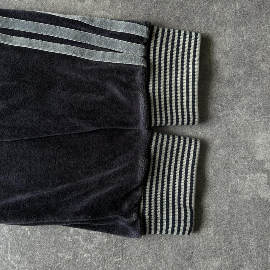 00s adidas ベロア トラックジャケット M ブラック レディースB47