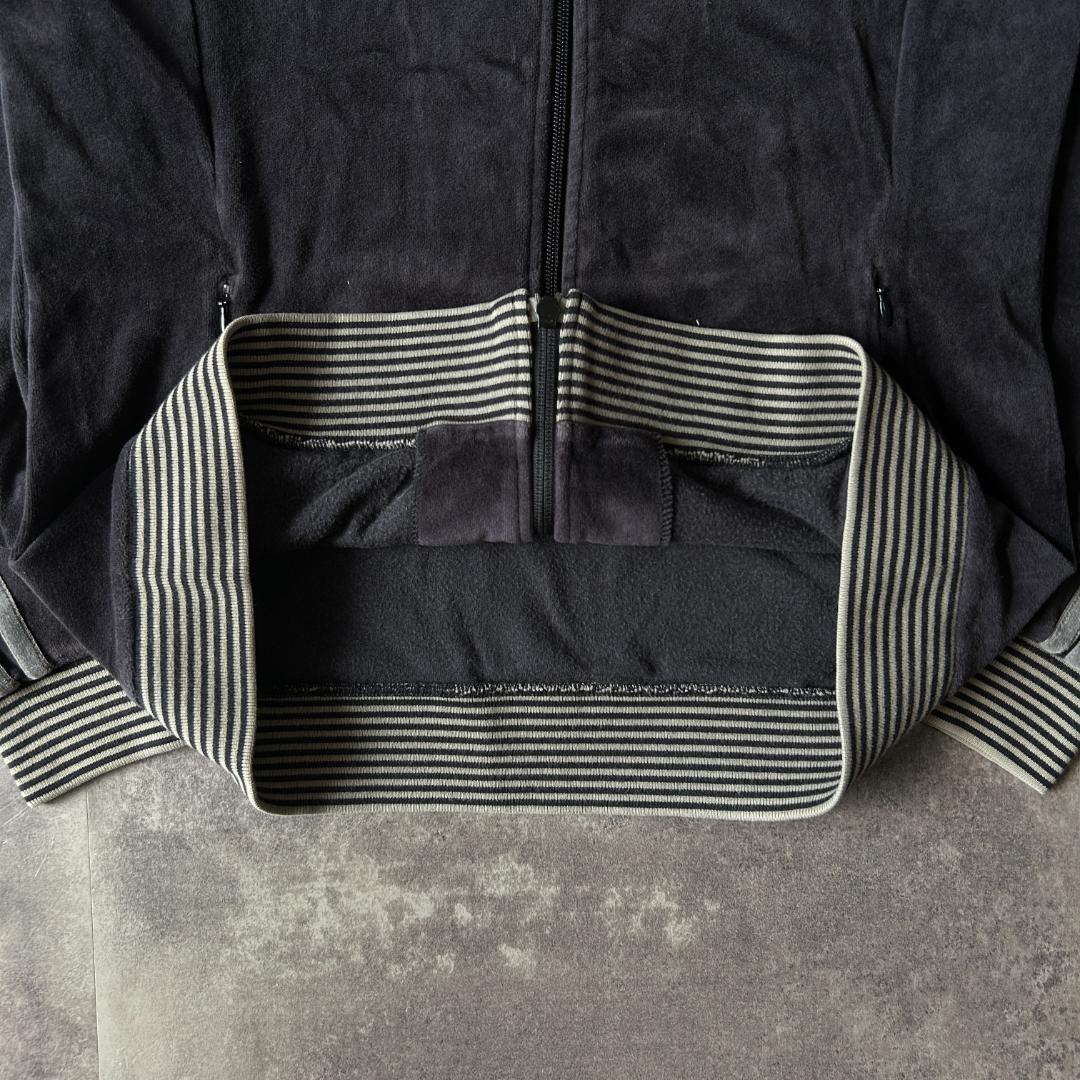 00s adidas ベロア トラックジャケット M ブラック レディースB47