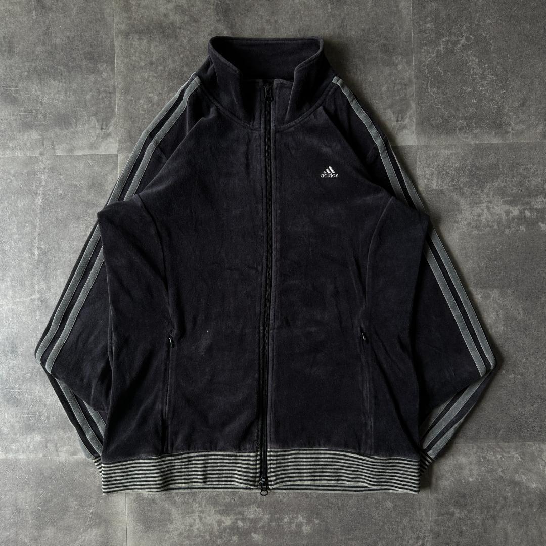 00s adidas ベロア トラックジャケット M ブラック レディースB47