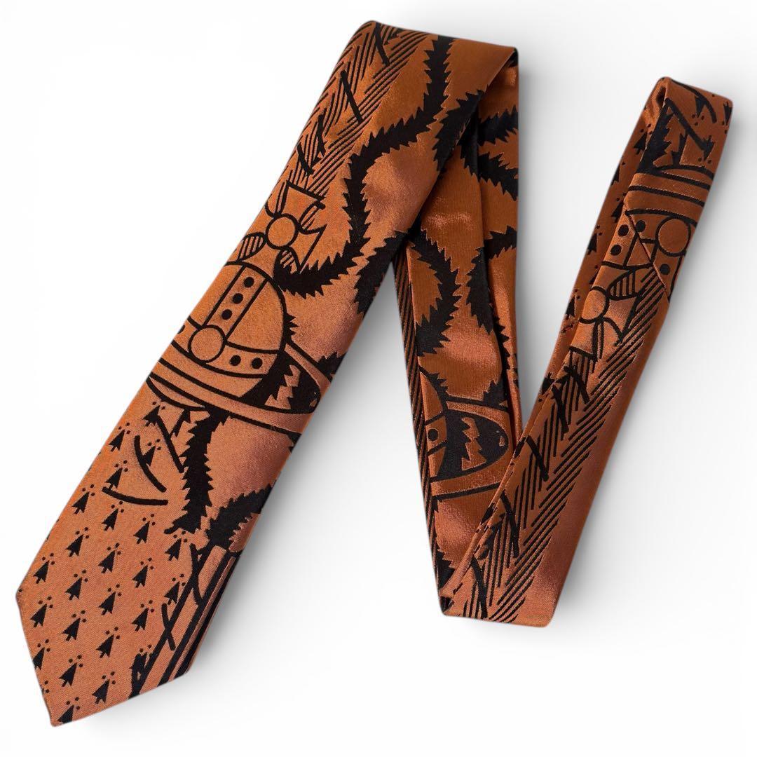 レア品♣ Vivienne Westwood ネクタイ ビッグ オーブ オレンジ