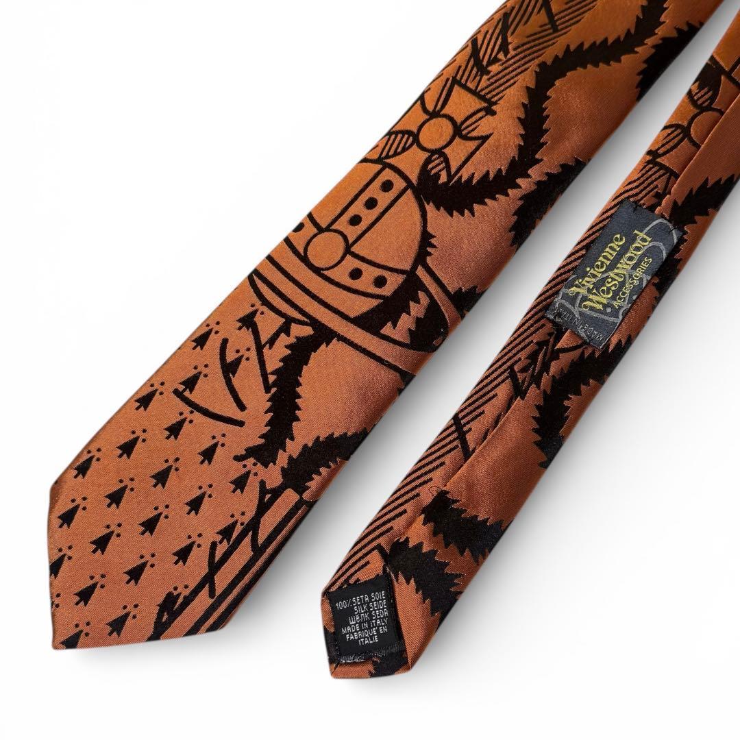 レア品♣ Vivienne Westwood ネクタイ ビッグ オーブ オレンジ