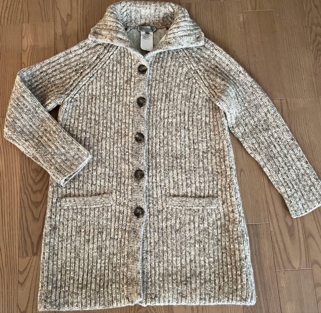SPORTMAX Sサイズ　リブ編みベージュ系ニットコート