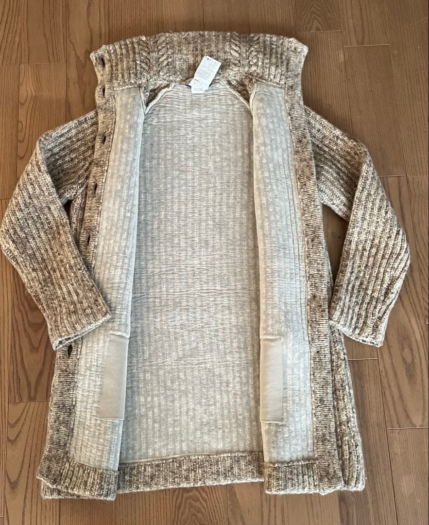 SPORTMAX Sサイズ　リブ編みベージュ系ニットコート