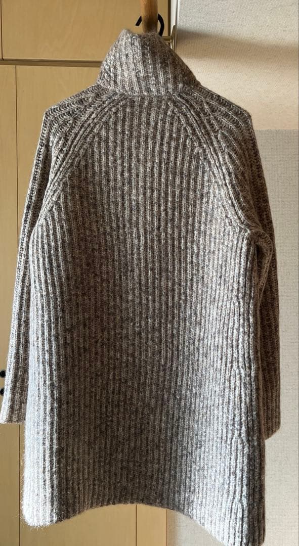 SPORTMAX Sサイズ　リブ編みベージュ系ニットコート