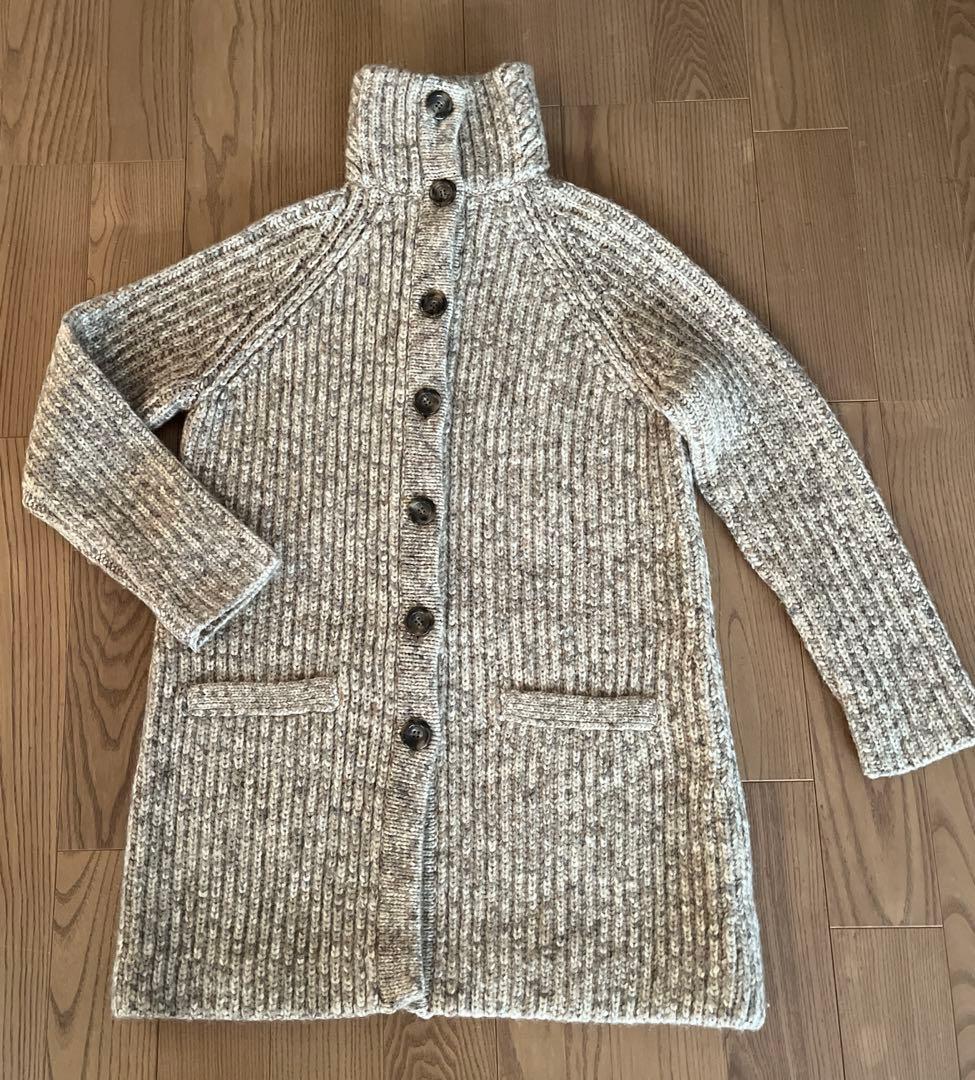 SPORTMAX Sサイズ　リブ編みベージュ系ニットコート