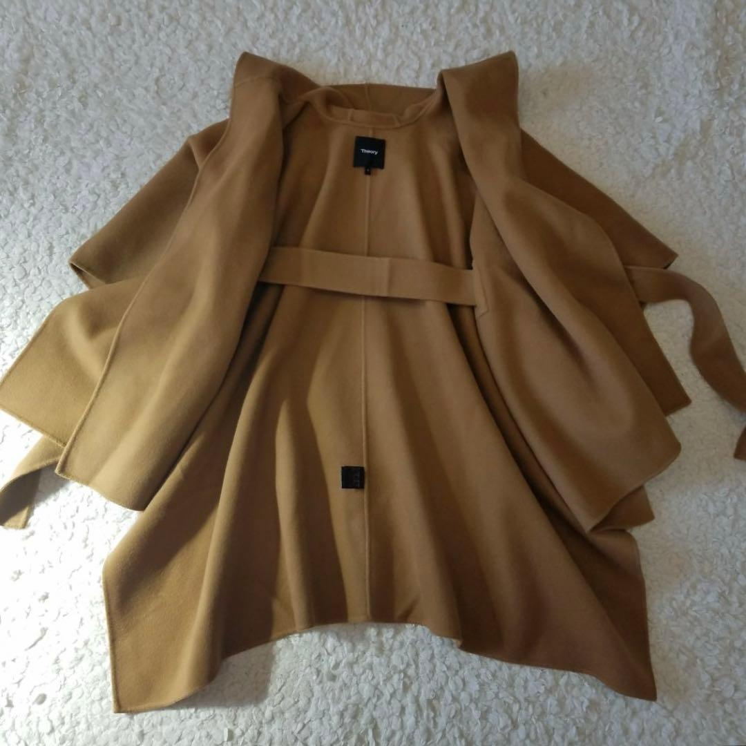 美品✨Theory セオリー ポンチョ ケープコート リバーコート ベルト付