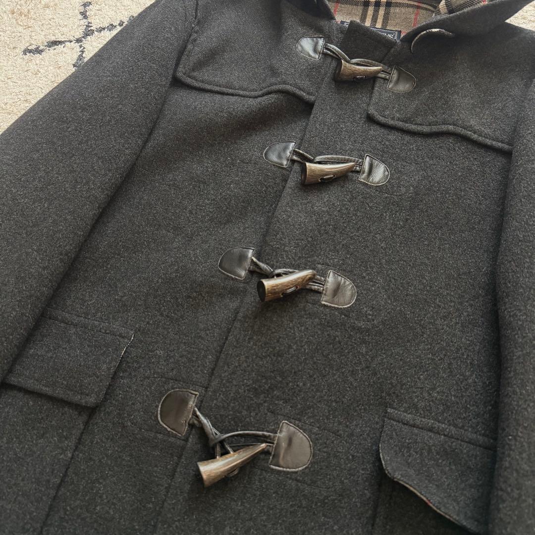 burberrys ダッフルコート　カシミヤ混　ロング　ノバチェック　グレー　L