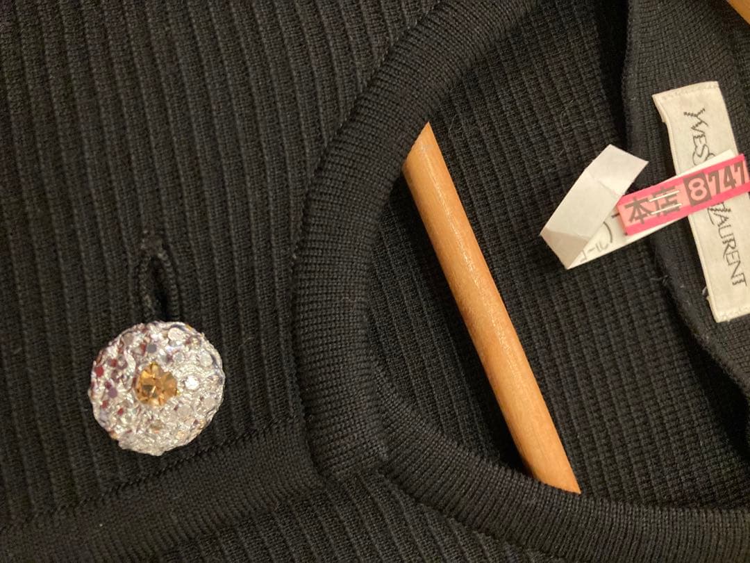 イヴ・サンローラン　コート　ブラック