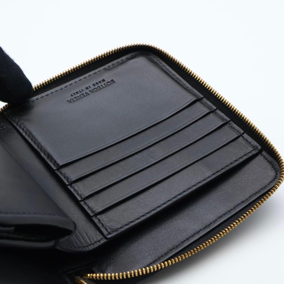 【超極美品】BOTTEGAVENETA コンパクトジップウォレット　黒