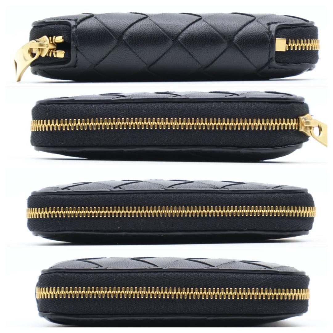 【超極美品】BOTTEGAVENETA コンパクトジップウォレット　黒