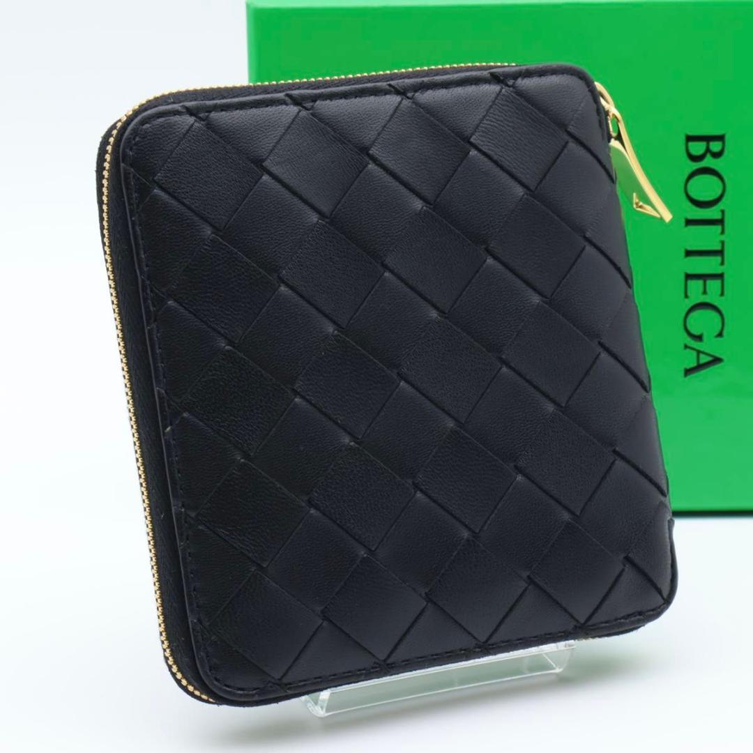 【超極美品】BOTTEGAVENETA コンパクトジップウォレット　黒