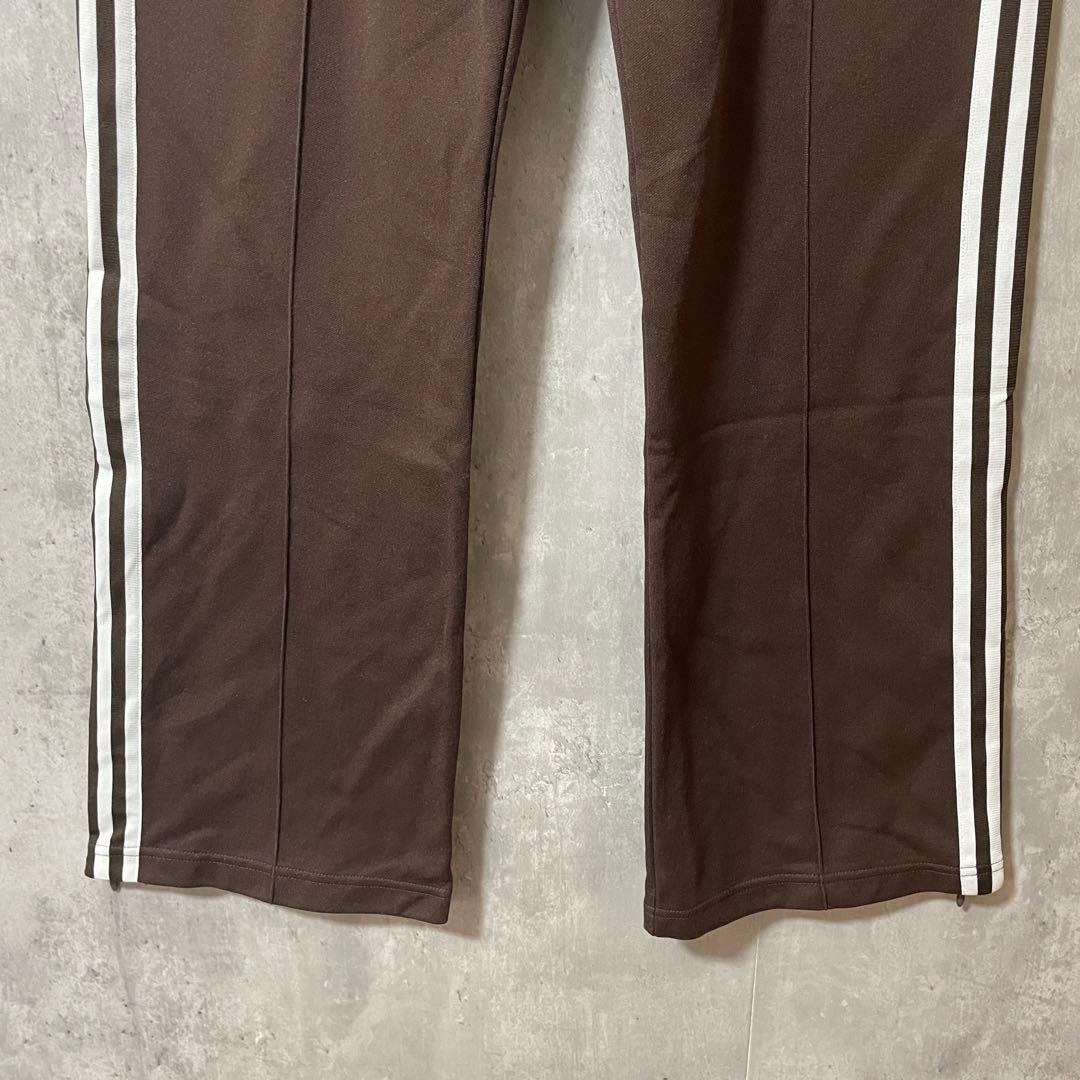 adidasアディダストラックパンツジャージ茶色ブラウン刺繍ロゴワイドフレア希少
